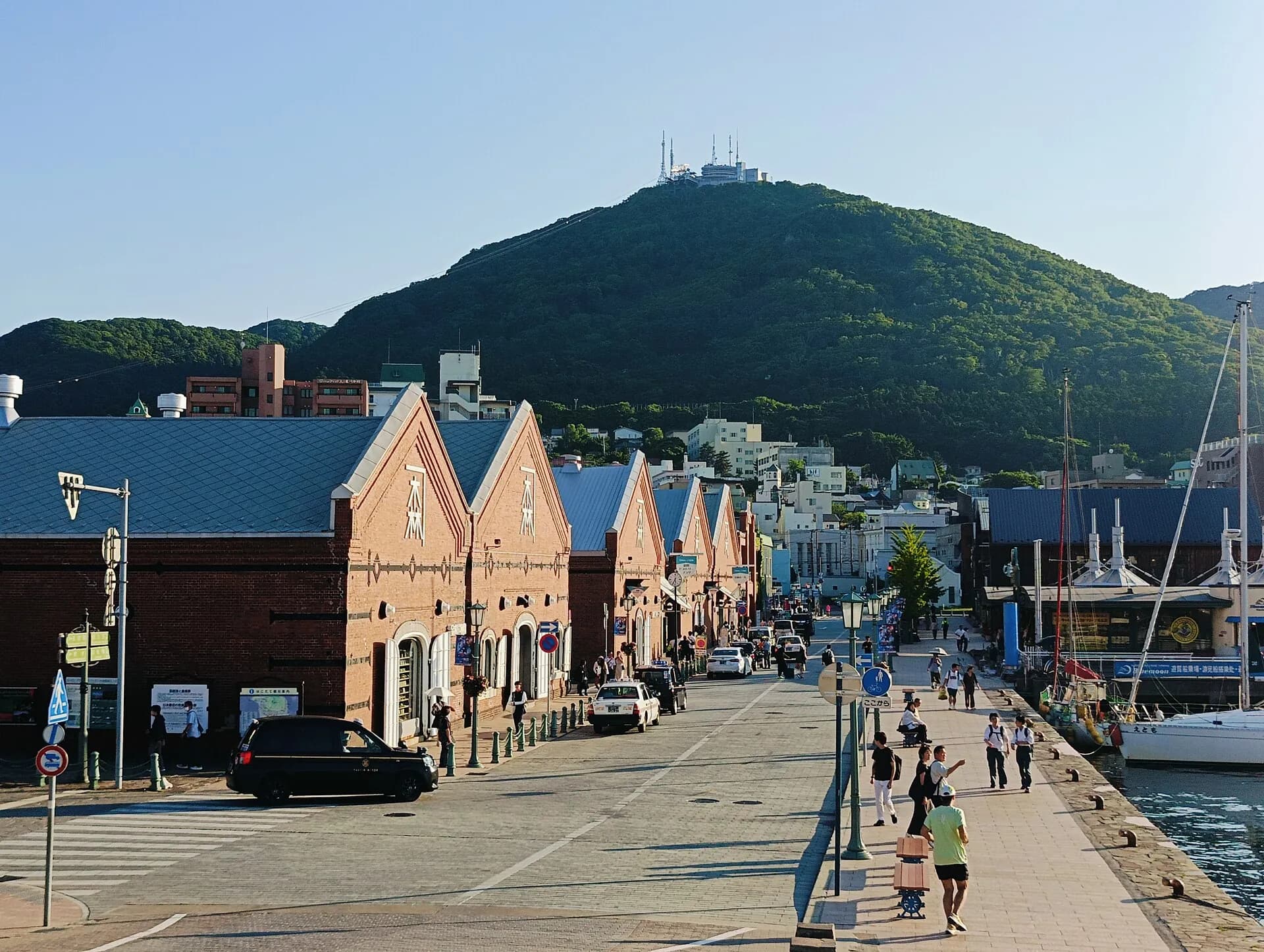 The Kanemori Red Brick Warehouses on Hakodate's bay area.